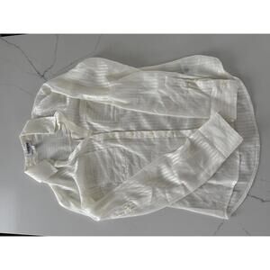 Express The Portofino Slim Fit White Sheer Button-Up Shirt XS